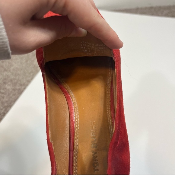 Tory Burch Leigh Loafers Tomato Red Size 6 - Picture 10 of 11